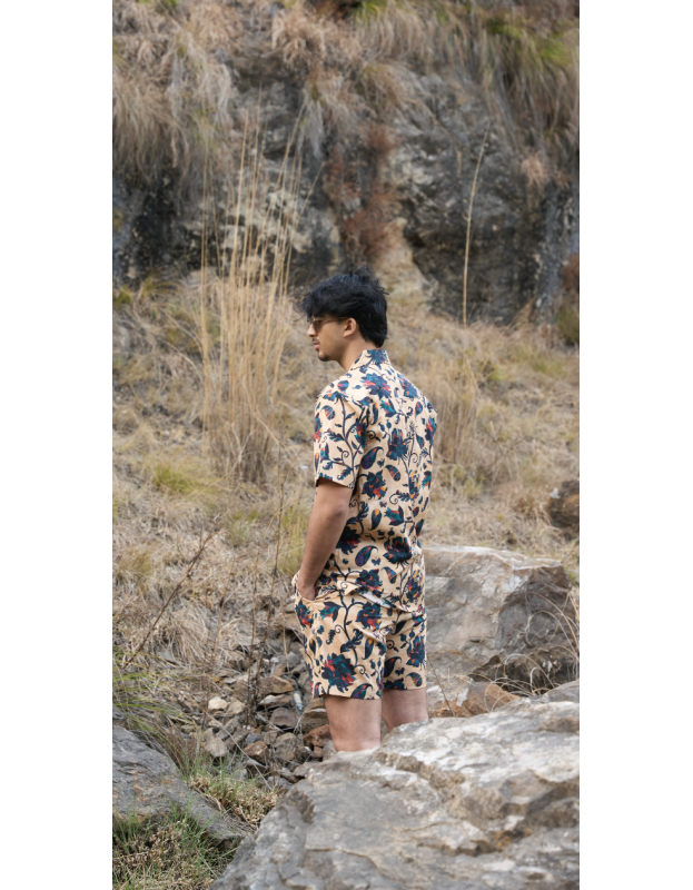 Jasper Beige Paisley Shorts